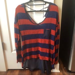 Striped tunic sweater